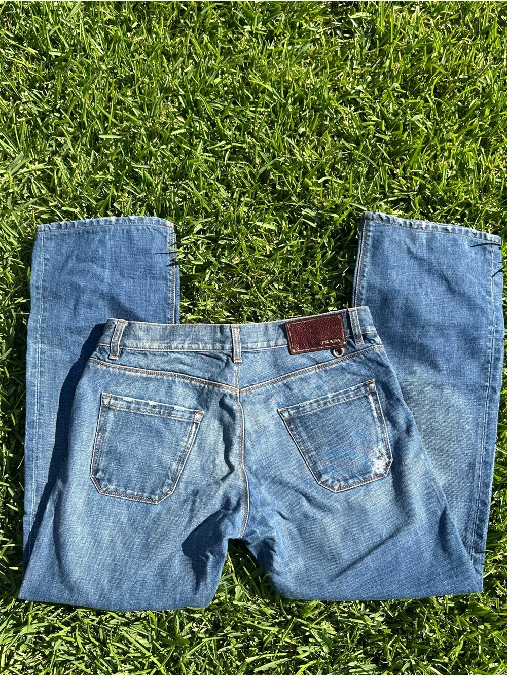 Prada Designer Luxury Blue Straight-Leg Classic Jeans Size 33 - Picture 7 of 10